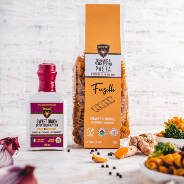 TURMERIC & BLACK PEPPER FUSILLI STIR FRY – Sarafino