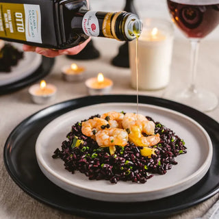 BLACK RICE WITH SHRIMP AND ZUCCHINI