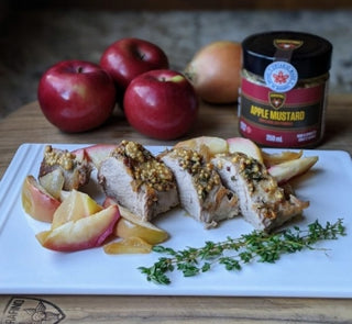 APPLE MUSTARD GLAZED PORK TENDERLOIN WITH APPLES