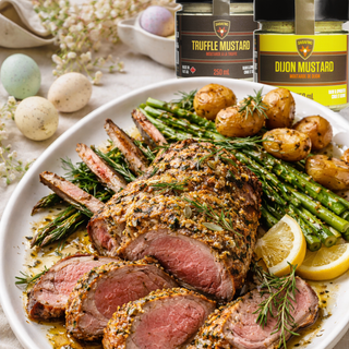 Roast Lamb with Truffle & Dijon Mustard