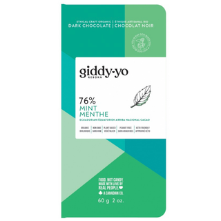 60g Mint 76% Dark Chocolate Bar