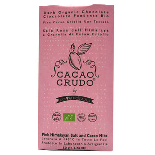 75% Cacao Raw Dark Chocolate with Pink Salt & Nibs