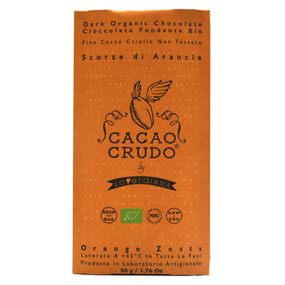 Chocolat noir cru 77 % de cacao avec zeste d'orange